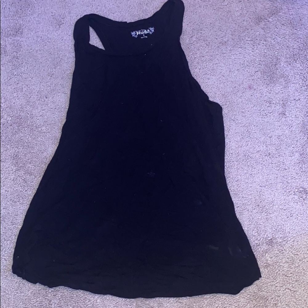 Black Cotton Tank Top